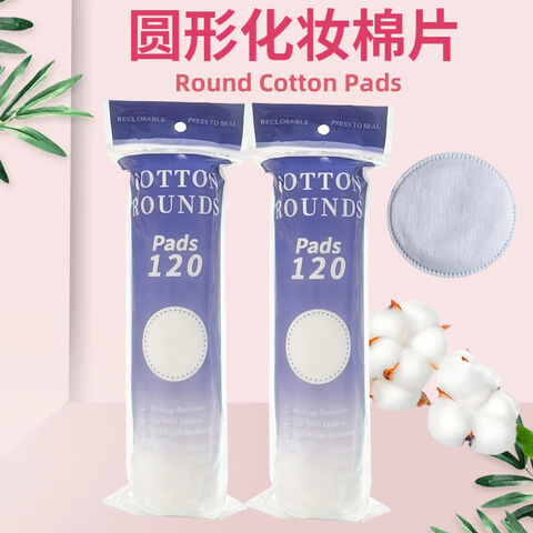 LD808 Coton Démaquillant Rond 100% Coton, Bords Micro-Perforés, Disques Démaquillants Épais Matelassés Trois Couches, 120 Pièces