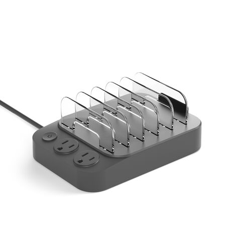 Organizador de escritorio portátil multifuncional para hotel familiar, con 6 puertos de carga USB PD y enchufes de CA para múltiples teléfonos y tabletas for sale at factory direct price