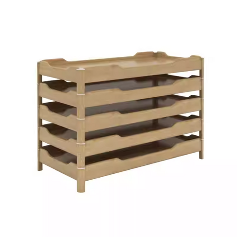 Ruhebetten für den Kindergarten: Robuste Holzkonstruktion. Kindersichere Höhe. Ideal für Kindertagesstätten.
