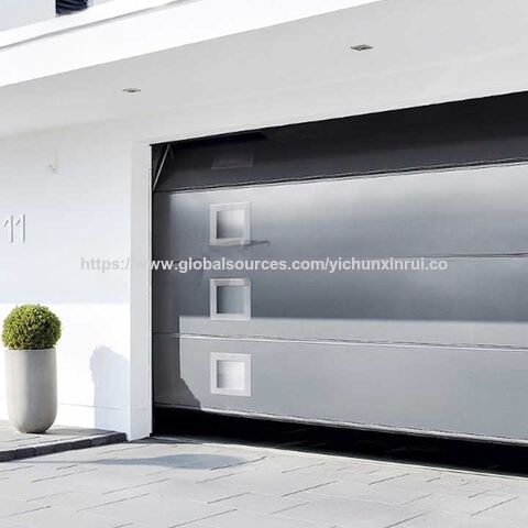 باب كراج قطاع ألومنيوم خارجي بتصميم بسيط وحديث حديث وزجاج مقاوم للصدم للمنازل for sale at factory direct price