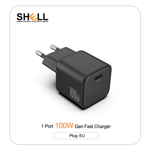 Mini Cargador Rápido GaN USB-C PD de 100W con Control Térmico Inteligente, Compatibilidad Universal para iPhone y Android