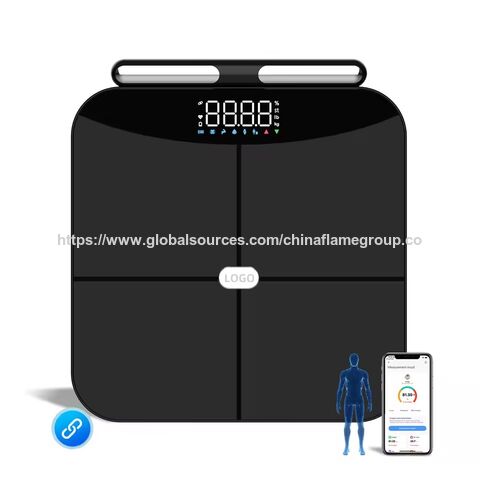 ميزان طبي ذكي للإلكترونيات الرقمية بوزن 180 كجم بتقنية البلوتوث وتركيبة الجسم ومقياس وزن بتقنية ITO لقياسات دقيقة