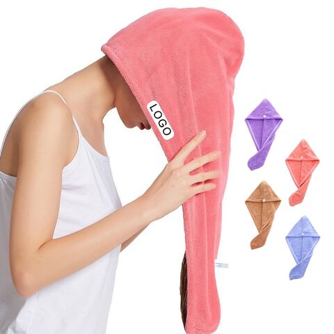 Serviette à Cheveux avec Logo Personnalisé en Microfibre à Séchage Rapide, Turban Enveloppant en Microfibre pour Sécher les Cheveux, Serviette en Microfibre pour Femmes for sale at factory direct price