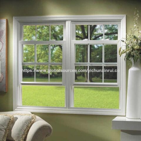 Nouvelles fenêtres coulissantes verticales de style moderne pour villas, fenêtres en aluminium à double guillotine avec grilles for sale at factory direct price