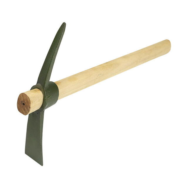 Pico de Acero Multifuncional para Excavación: Herramienta para Suelo, Pilotes, Raíces de Árboles, Plantación de Vegetales, Mango de Madera para Uso Exterior