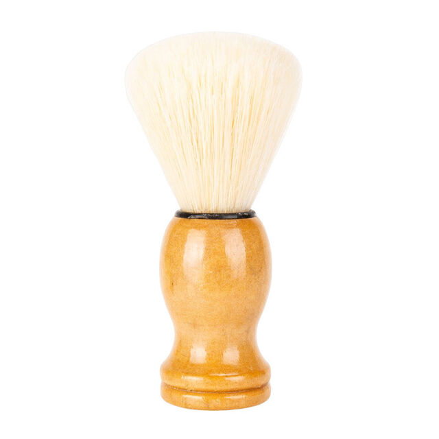 Tragbare Bartbürste für Friseursalons, Rasierpinsel mit weichen Borsten und massivem Holzgriff for sale at factory direct price