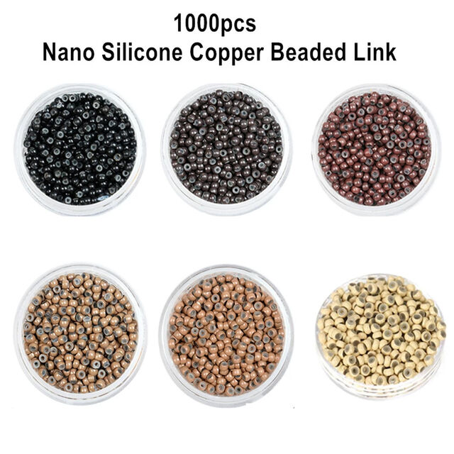 Microanéis de Silicone para Extensões de Cabelo, Anéis de Extensão de Cabelo Nano Fashion, 3.0mm para Estilo de Cabelo Longo e Liso