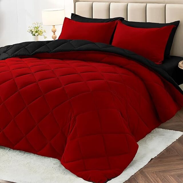Venta al por mayor directa de fábrica de tela de microfibra roja multicolor, juegos de edredones de cama, ropa de cama de lujo for sale at factory direct price