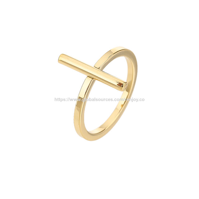 Damen Goldring farbveränderungsfrei, Exquisiter 14K vergoldeter, stapelbarer, dünner Daumenring, modischer rosafarbener Ehering