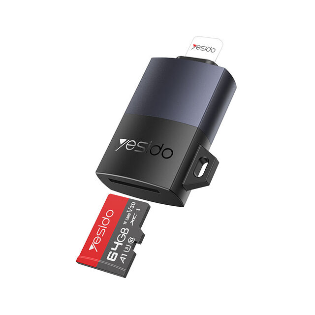 Lecteur de Carte TF Yesido Interface IP Haute Vitesse en Alliage d'Aluminium Support 1TB Plug and Play