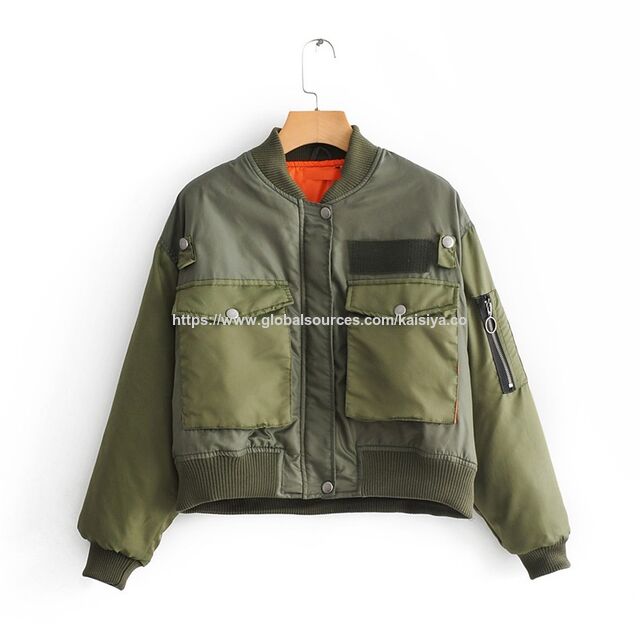 Jaket dan mantel berlapis patchwork hijau zaitun custom untuk wanita for sale at factory direct price
