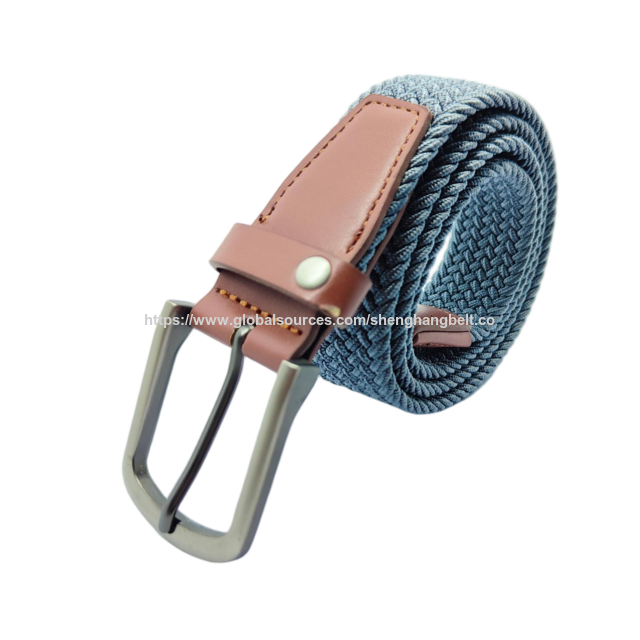 Stretch Elastic Waist Cloth Men Braided Leather Belts, Webbing