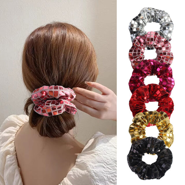 Bulk Buy China Wholesale Sequins Hair Scrunchies For Women Glitter