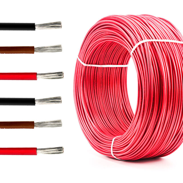 Cable fotovoltaico solar antienvejecimiento certificado TUV de 4 metros cuadrados, conductor de cobre PV1F-1*4mm2 con aislamiento XLPE for sale at factory direct price