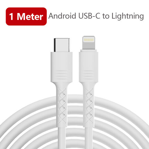 Cable USB C de carga rápida de 60 W al por mayor, suave, de gel de sílice, agradable para la piel, para iPhone y teléfonos Android