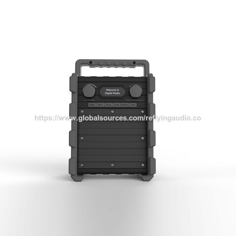 Radio de obra con alerta, auriculares estéreo y conectores tipo banana para altavoces for sale at factory direct price