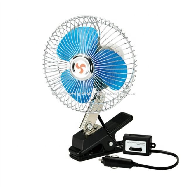 Ventilador oscilante de 12 volts, ventilador portátil de 6 polegadas para carro, ventilador de clipe DC de 12 V para caminhão, RV, carro