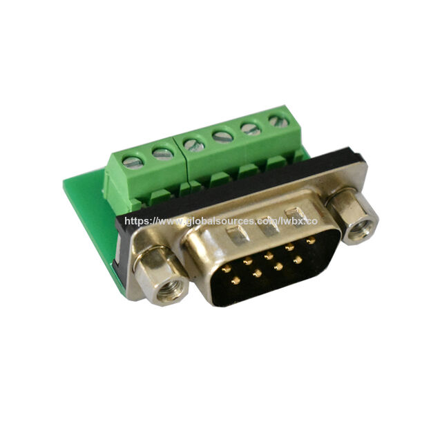 Goldbeschichteter DB9 Stecker auf 6P Klemmblock Adapter