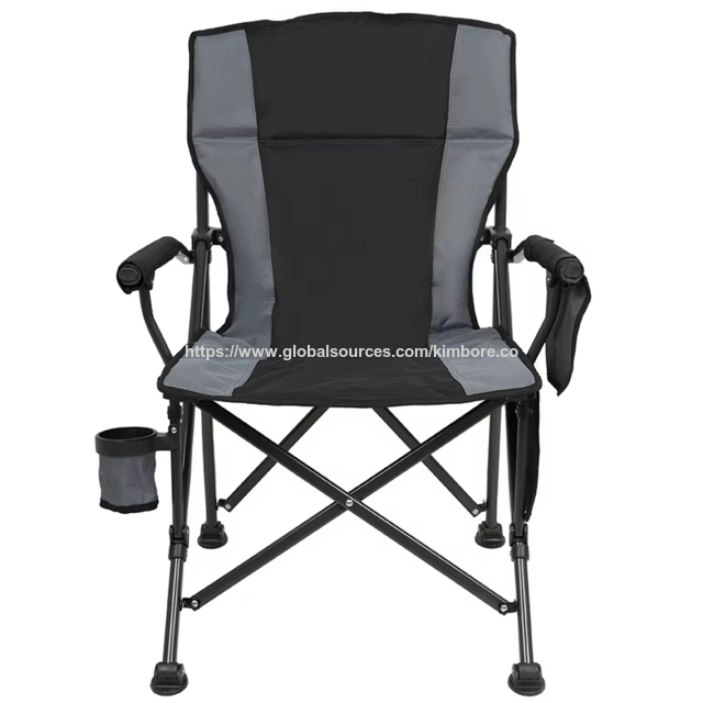 Cadeira de campismo dobrável portátil de metal para exterior personalizada por atacado com assento de tecido e estrutura de aço para pesca e uso em parques for sale at factory direct price