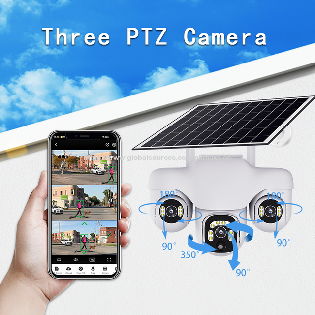 Caméra de surveillance solaire réseau 4G V380, système de caméra de sécurité CCTV sans fil extérieure étanche IP66