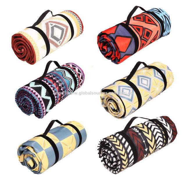 Tapete de praia Oxford portátil de viagem grande personalizado por atacado da fábrica, à prova de água e areia, tapete de piquenique for sale at factory direct price