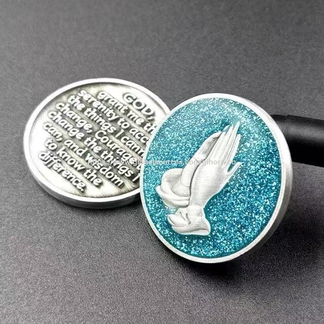 عملات معدنية مخصصة بطلاء فضي عتيق for sale at factory direct price