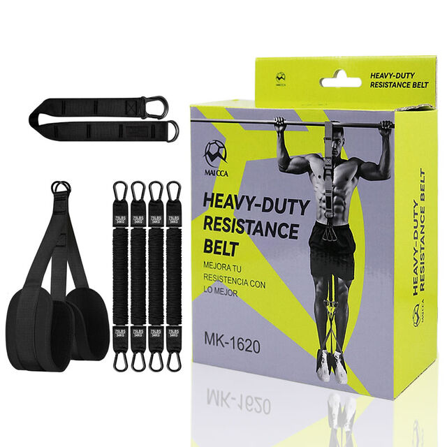 Verpackt in farbenfrohen Boxen Workout-Kit für Körperfitness, Kniebeugen, Yoga-Training und Pilates 6 Latex-Übungs-Widerstandsbänder