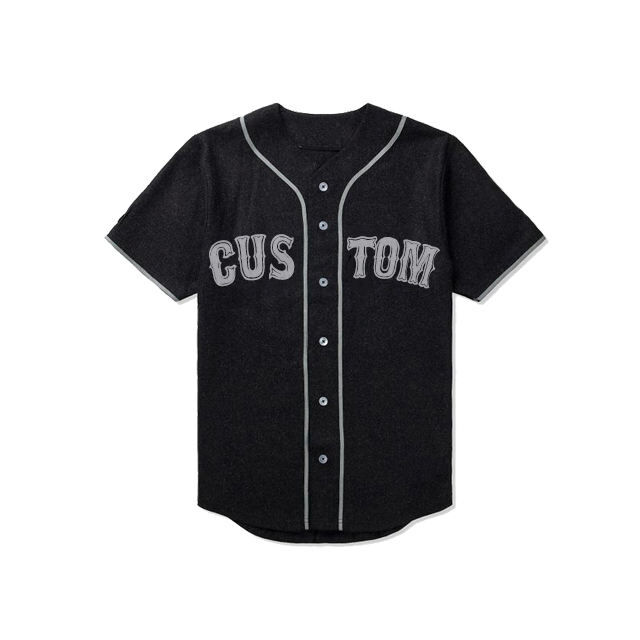 Camiseta de beisebol masculina de malha, lisa, com design de bordado personalizado e estilo de botão para softball