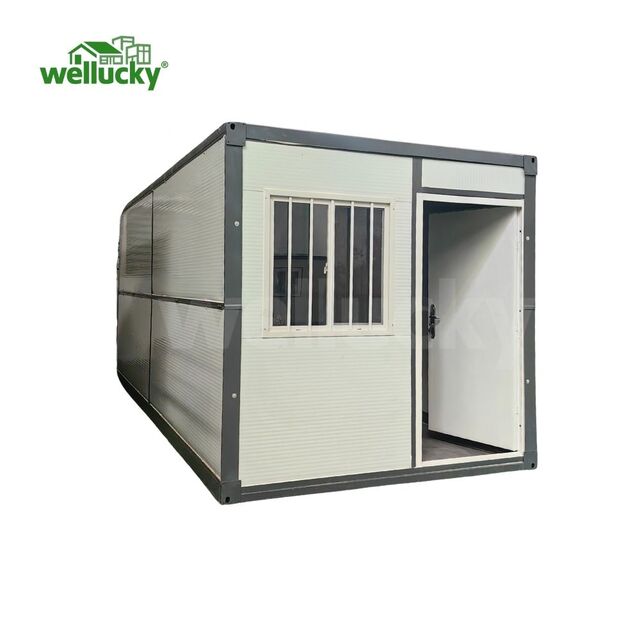Casa Contenedor Plegable de 20 pies con Estructura de Acero Resistente, Montaje Rápido, Almacén Portátil, Oficina para Obra en Construcción, Refugio de Emergencia