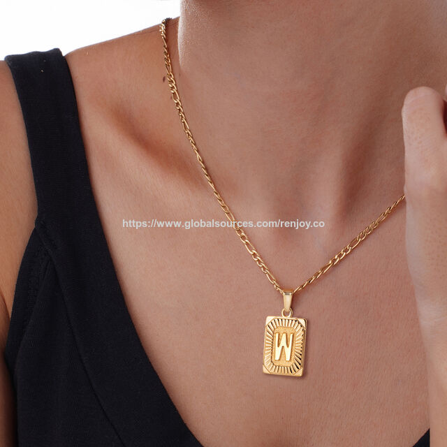 Großhandel Kundenspezifischer 18K Vergoldeter Edelstahl A-Z Anfangsbuchstabe Anhänger Alphabet Zubehör für Halskette DIY Schmuckherstellung for sale at factory direct price