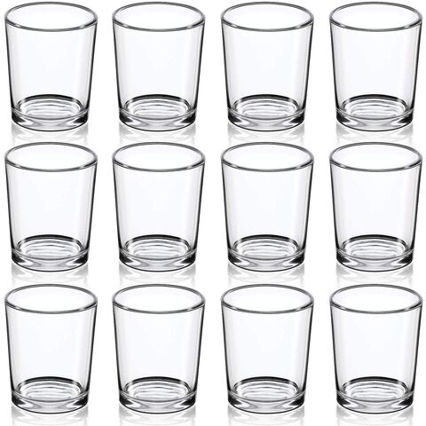 DARJEN Juego de 12 Portavelas Votivas - Portavelas de Vidrio - Portavelas Transparentes Flotantes para Decoración de Mesa