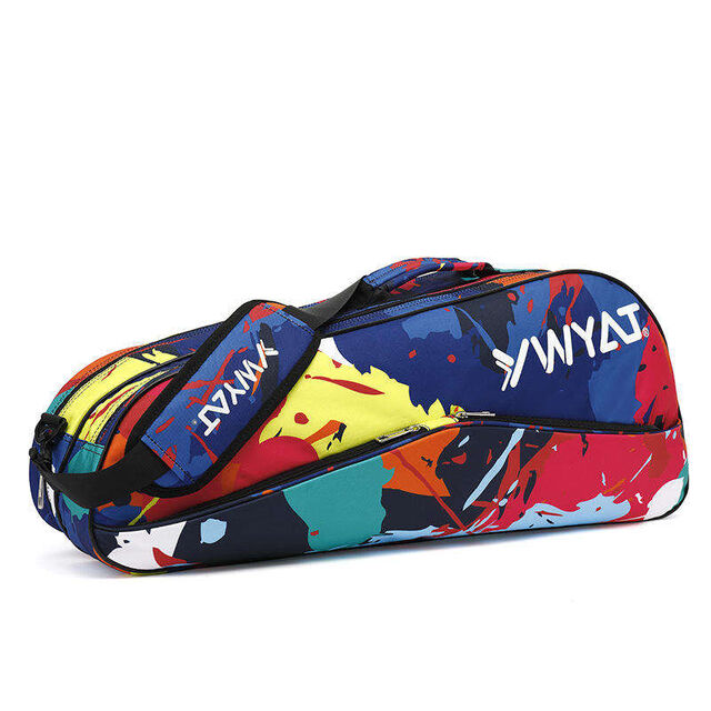 Saco de raquete de pickleball de nylon à prova d'água com capacidade para 3-6 raquetes de badminton, saco esportivo de badminton, raquete de tênis, sacos esportivos, branco, pacote com 12