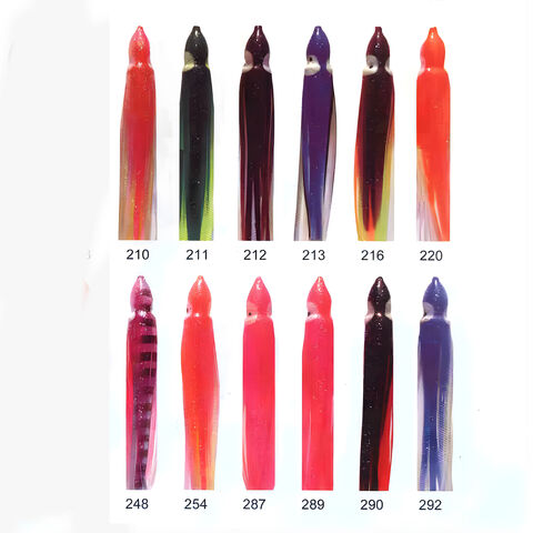Leurres de jupe de poulpe haut de gamme de 4,5" en différentes couleurs, appâts souples réalistes et leurres de poulpe, support pour la conception OEM d'appâts de pêche.
