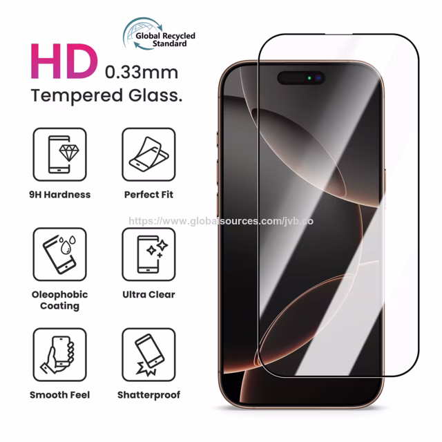 Protector de Pantalla de Vidrio Templado Flexible y Transparente GRS 9H Anti-Rayas Grado AAA para iPhone 17 Pro Max y Todas las Series - Alta Calidad for sale at factory direct price
