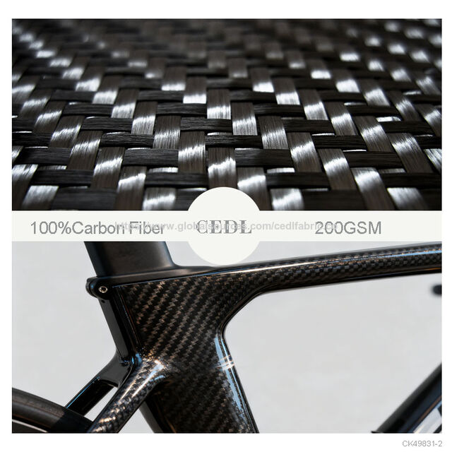 Tejido de fibra de carbono real a cuadros de sarga de 200 g/m² y 17 mm x 8 mm para modificación de automóviles / aviones modelo / drones / equipos deportivos