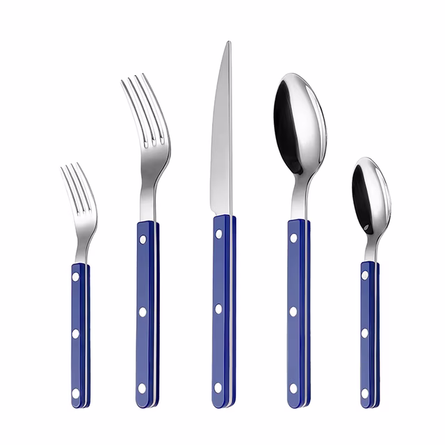 Neues Luxus Nordic Küchen Bestseller Edelstahl Messer Gabel Löffel Set Dinner Utensilien ABS Kunststoffgriff Besteckset for sale at factory direct price