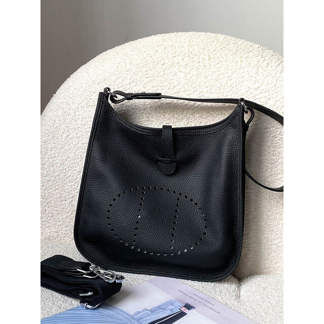 Sac fourre-tout en cuir véritable avec large bandoulière, sac à bandoulière ajouré pour femmes, sac à bandoulière décontracté