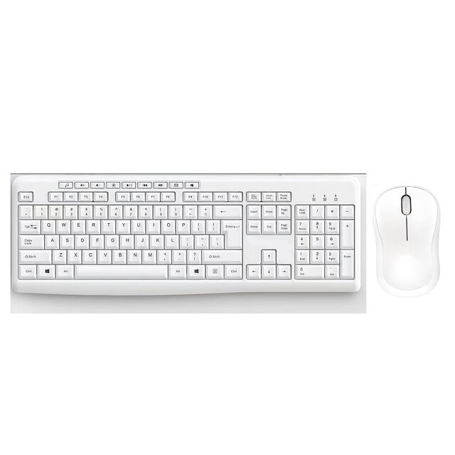 Combo Inalámbrico Multimedia 2.4G KR-1911R con 10 Teclas de Acceso Rápido, Ratón 3D de 1200dpi, Sensor Pixart 3065