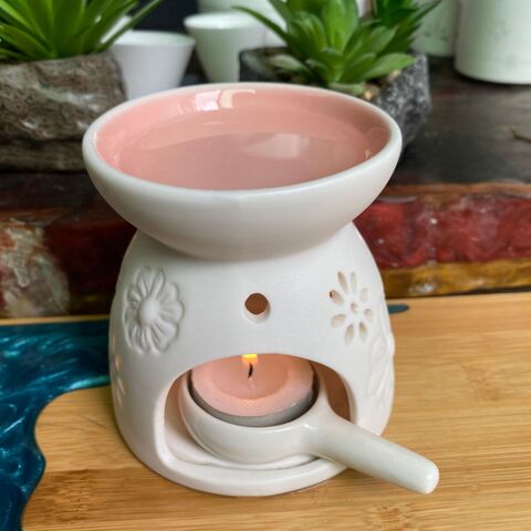 Quemador de cerámica para aromaterapia, quemador de esencias, quemador de aceites esenciales, quemador de velas