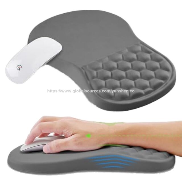 Alfombrilla de mesa ergonómica de espuma viscoelástica personalizada con gel para aliviar el dolor del túnel carpiano, protuberancia de masaje y diseño de gel de memoria completa 2 en 1