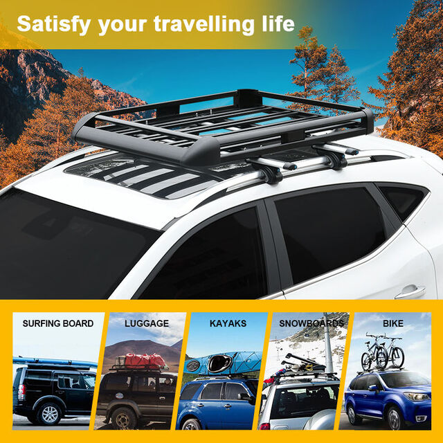 Galerie de toit universelle 4x4 pour voitures, panier de chargement en aluminium, galerie de toit de voiture, galerie de toit universelle haute pour camionnette for sale at factory direct price