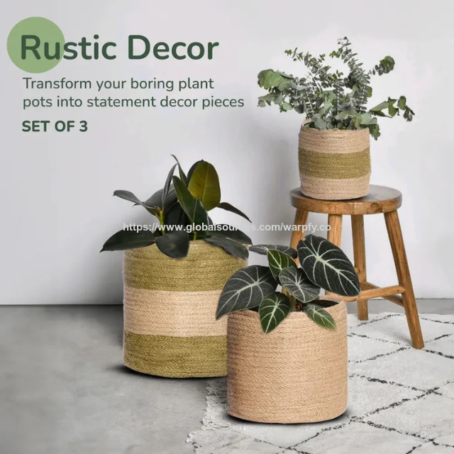 Ensembles de jardinières en jute gigognes personnalisables à prix d'usine (ensemble de 2 et 3) - Paniers durables écologiques fabriqués par ODM/OEM