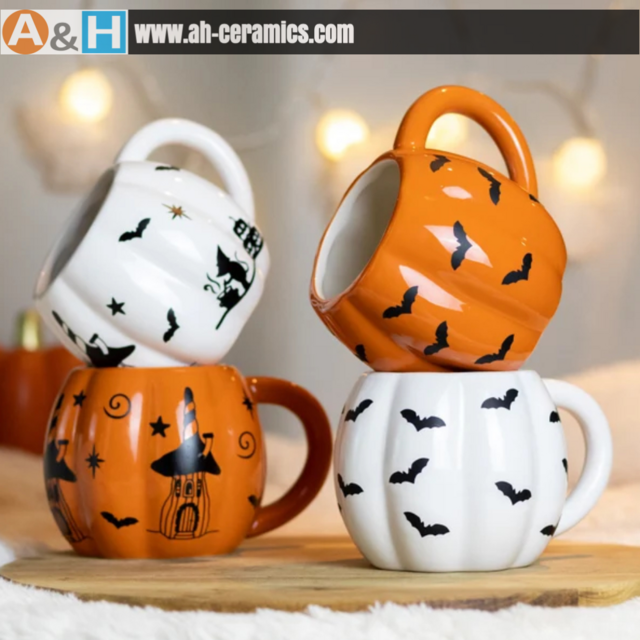 Halloween Pumpkin Mug Cute Pumpkin Shape Gift Set Coffee Tea Mug ...
