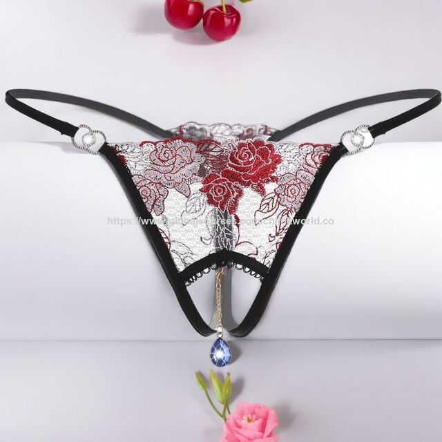 Strings pour femmes, culotte en dentelle sensuelle avec perles et bille roulante - String facile d'accès, prix d'usine for sale at factory direct price