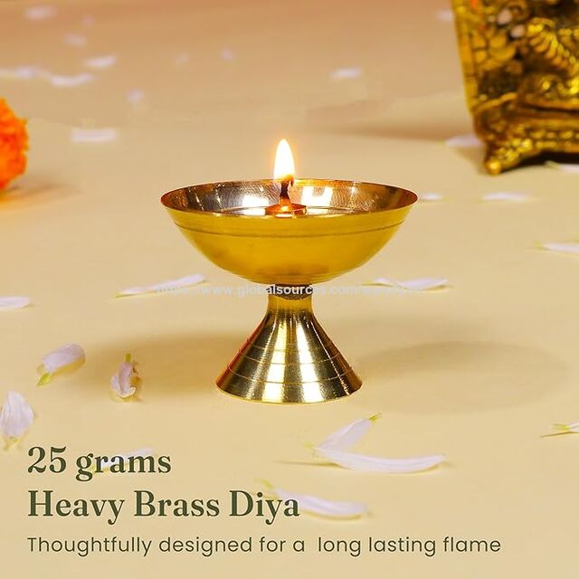 سعر المصنع حسب الطلب النحاس الأصفر Kuber Diyas ومصابيح الزيت - Deepam بطلاء ذهبي لـ Pooja والديكور ، تصنيع ODM / OEM