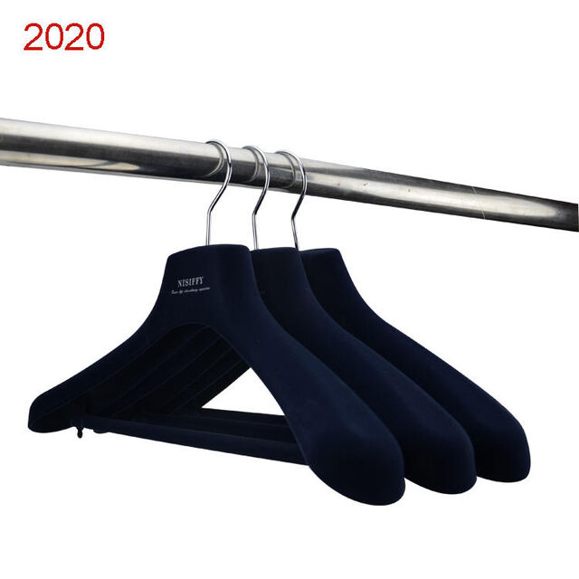 Perchas de Terciopelo para Niños de Venta Caliente, Negras, Antideslizantes, con Ganchos Dorados, Resistentes, para Trajes de Hombre, Perchas de Plástico Flock para Ropa