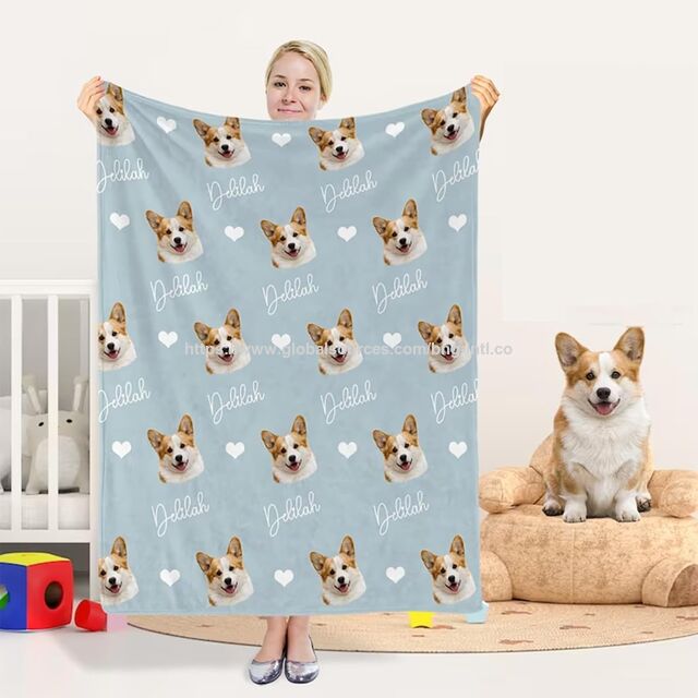 Couverture et Plaid de Luxe pour Animaux de Compagnie, Tricot Doux avec Photos Imprimées des Meilleurs Amis pour l'Hiver for sale at factory direct price