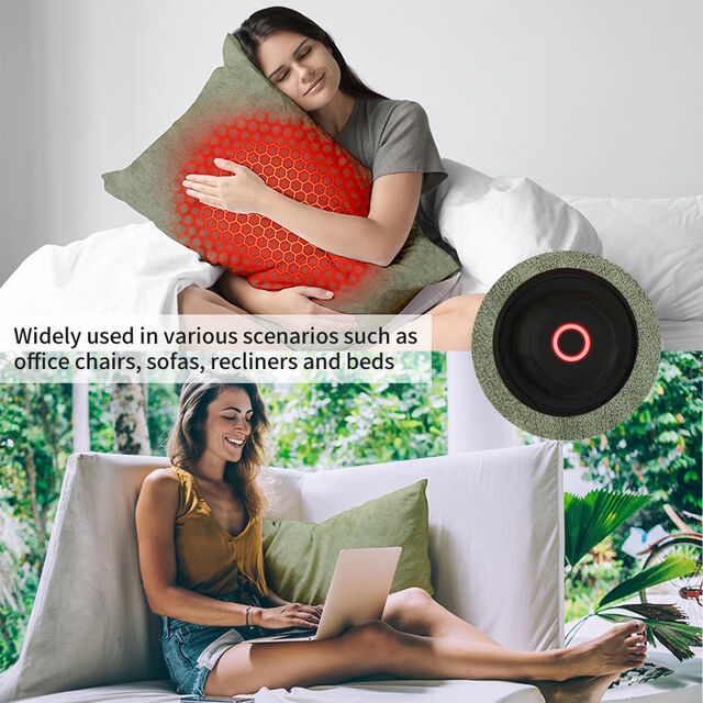 Cojín Térmico USB de Terciopelo Suave Savior Green con 3 Niveles de Temperatura - Almohada Eléctrica Personalizable con Batería