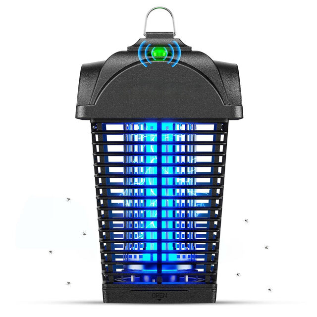 Lámpara antimosquitos para exteriores con sensor de luz crepuscular a amanecer, repelente de moscas a prueba de agua, matamosquitos eléctrico para jardín OEM/ODM