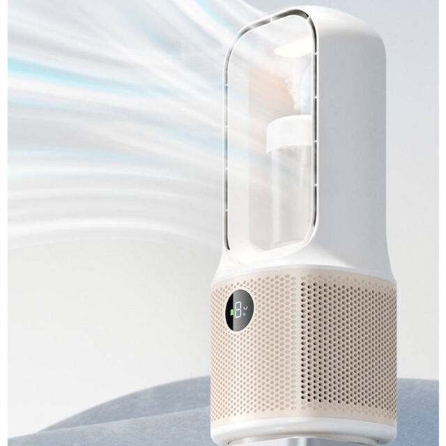 Ventilador humidificador de aire acondicionado de mesa portátil de gran venta, rociador de nebulización recargable, ventilador de torre oscilante sin aspas para uso doméstico for sale at factory direct price